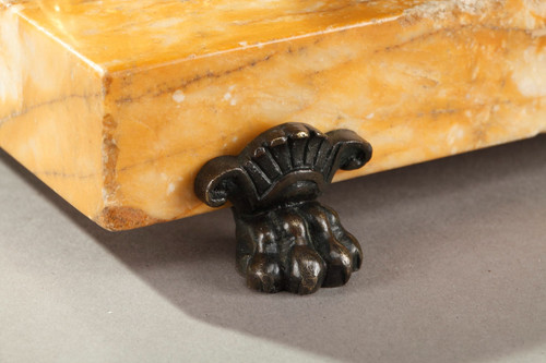 Antico scrittoio in bronzo e marmo di Siena, epoca '800