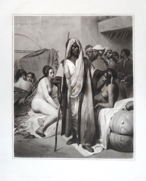 Etching Orientalist Engraving Slave Trader After Vernet Old Print