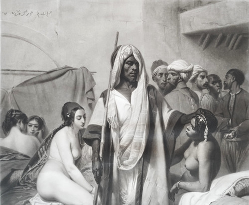 Etching Orientalist Engraving Slave Trader After Vernet Old Print