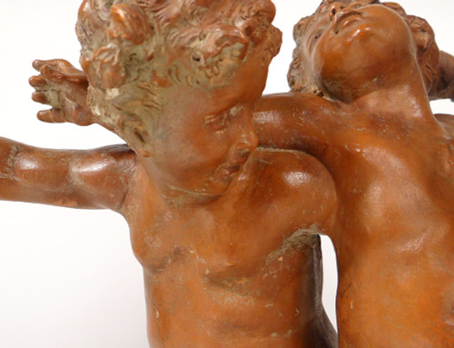 Grande Sculpture Carrier-Belleuse Terre Cuite Bacchanale Putti Dansant XIXè