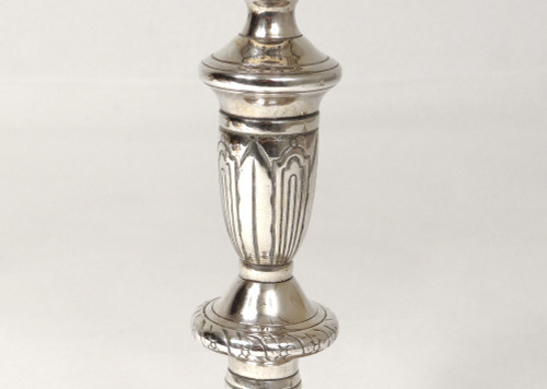 Coppia di candelieri Luigi XIV Torce comunitarie in argento e bronzo del XVII secolo