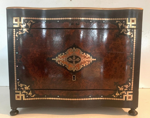 Cantina completa di liquori Boulle Scatola Napoleone III Scatola intarsiata XIX Secolo