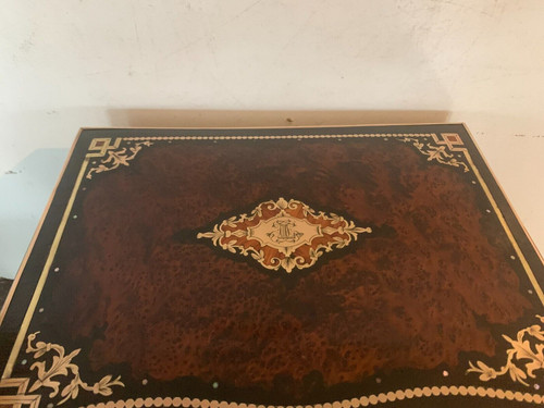 Cantina completa di liquori Boulle Scatola Napoleone III Scatola intarsiata XIX Secolo