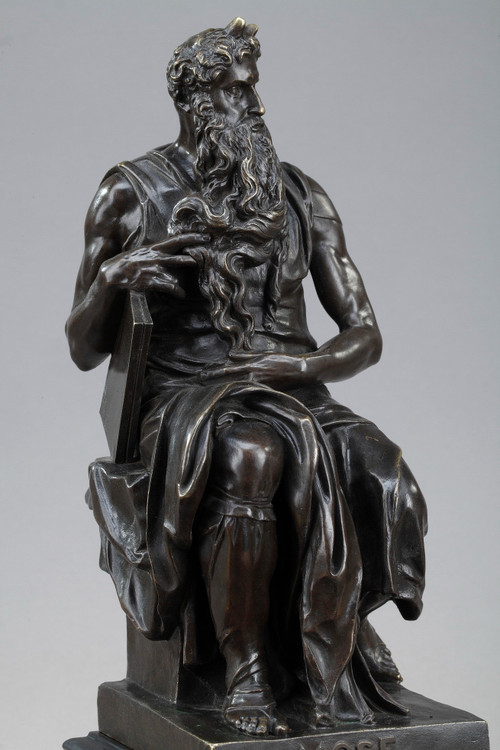 Marble Inkwell "Moses" by Michelangelo, Napoleon III Period