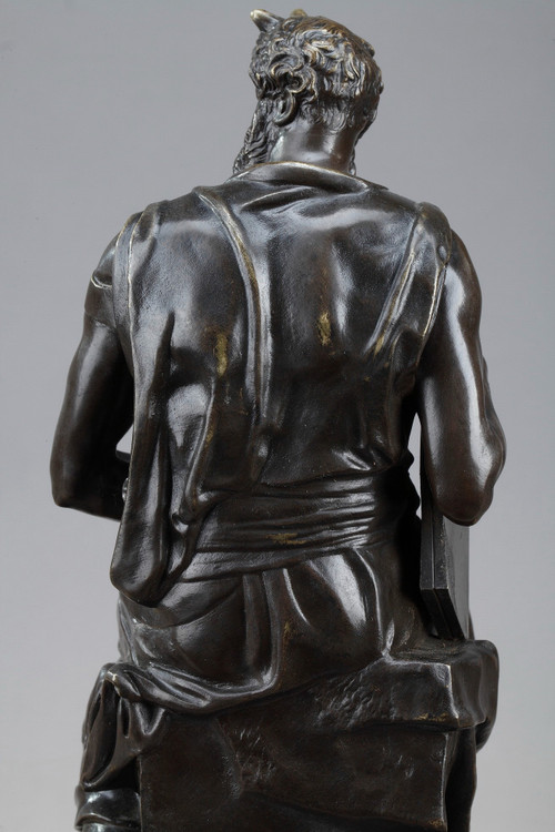 Marble Inkwell "Moses" by Michelangelo, Napoleon III Period