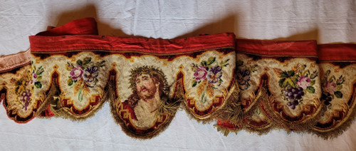 Devant d'autel en tapisserie, époque XIXe siècle