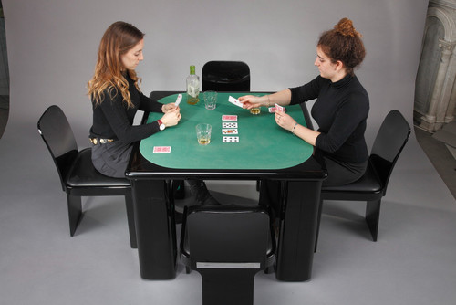 Tavolo da gioco e sedie di Pierluigi Molinari per Pozzi, Italia, 1970