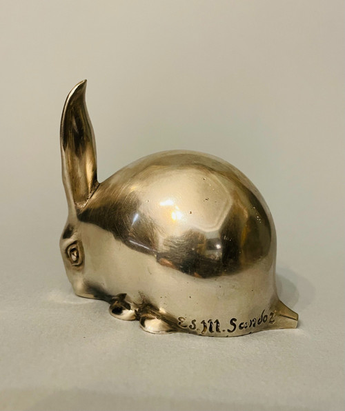 ''Lapin à l’oreille dressée'' Édouard-Marcel SANDOZ (Susse Frères) Bronze Art Déco