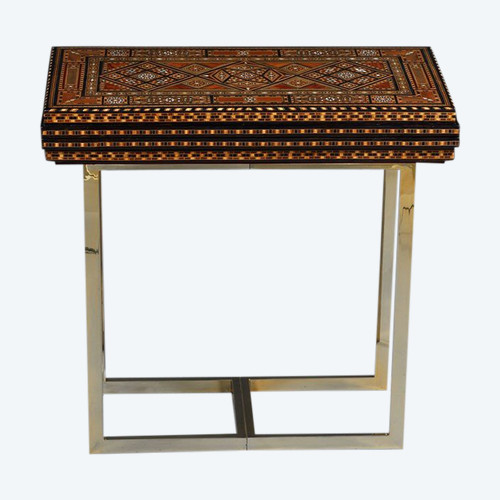 Game table with marquetry and inlay decoration, Syria, 19th century 