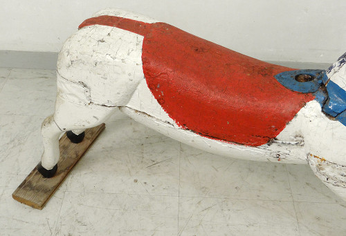 Cheval de Manège Carroussel Bois Sculpté Polychrome XIXème Siècle