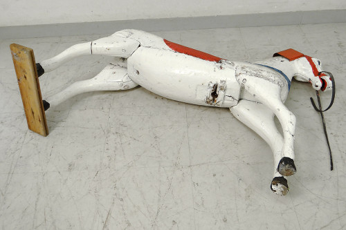 Cheval de Manège Carroussel Bois Sculpté Polychrome XIXème Siècle