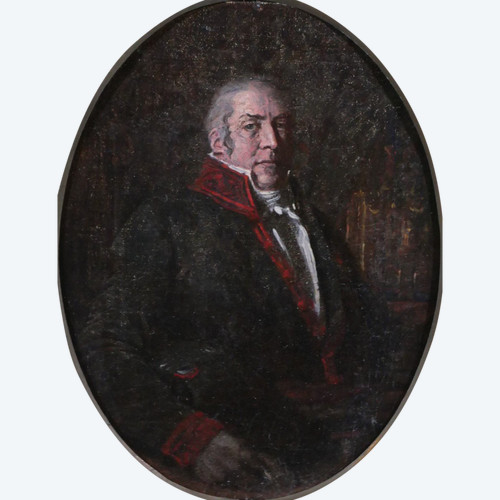 French school circa 1800, Portrait d'homme (préfet?), miniature painting
