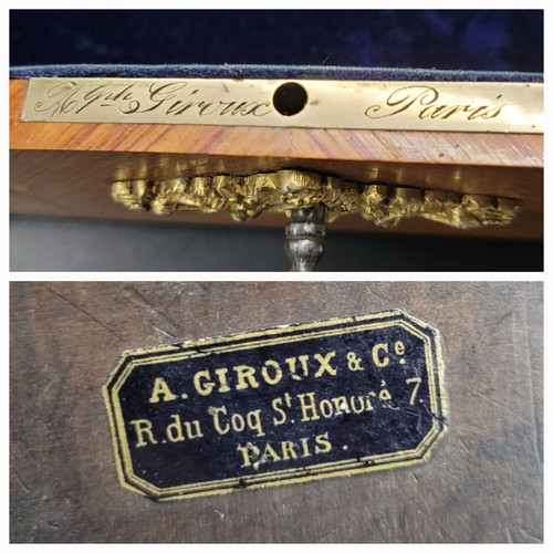 Antique Box French Jewelry Box Alph. Giroux Napoleon III 3 Victorian Wooden Box XIX Century marquetry