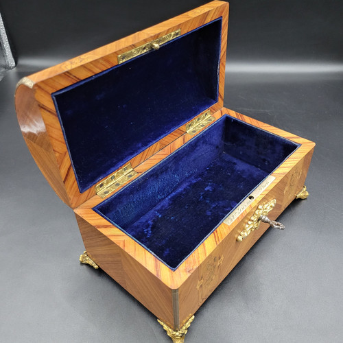 Antique Box French Jewelry Box Alph. Giroux Napoleon III 3 Victorian Wooden Box XIX Century marquetry