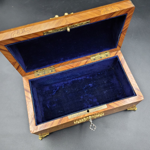 Antique Box French Jewelry Box Alph. Giroux Napoleon III 3 Victorian Wooden Box XIX Century marquetry