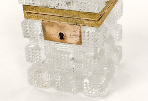 Small Box Box Cut Crystal Flowers Foliage Charles X 19th Century