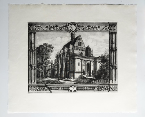 Gravure Architecture Chapelle De Champigny Par Octave Derochebrune