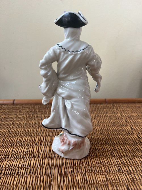 19th century porcelain figurine - Venetian man with mask - Rudolstadt porcelain, Thuringia, Germany