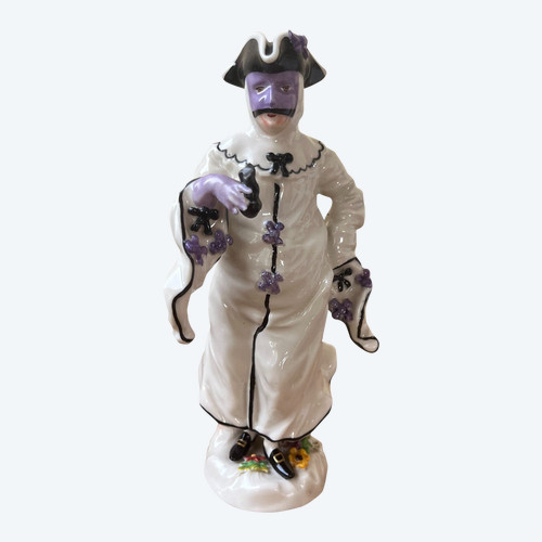 19th century porcelain figurine - Venetian man with mask - Rudolstadt porcelain, Thuringia, Germany