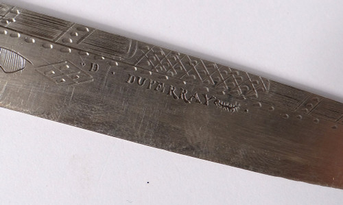 Reisemesser Klappmesser Perlmutt Massivsilber Duperray Galuchat Etui XVIII.