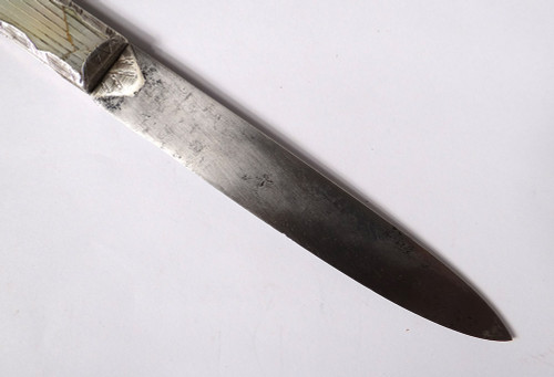 Reisemesser Klappmesser Perlmutt Massivsilber Duperray Galuchat Etui XVIII.