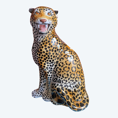 Lampada pantera in ceramica