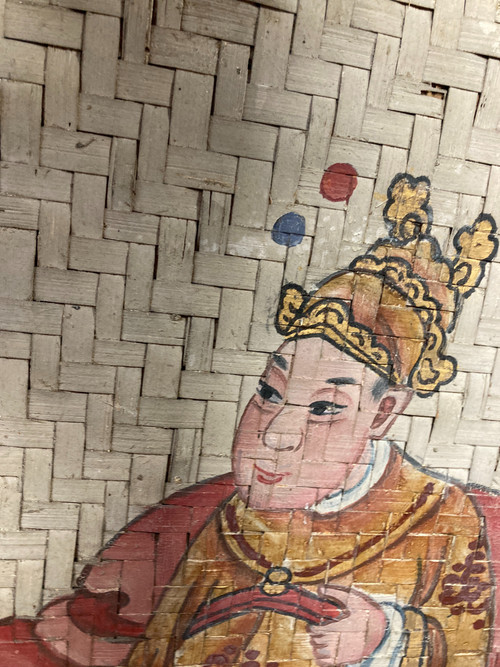 Grande dipinto cinese su pannello di bambù, XIX secolo, Cina
