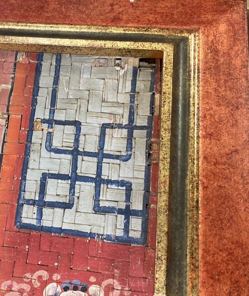 Grande dipinto cinese su pannello di bambù, XIX secolo, Cina