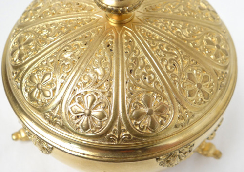 Scatola in bronzo dorato F.Barbedienne Fiori Palmette Napoleone III XIX secolo