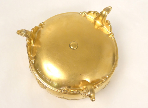 Scatola in bronzo dorato F.Barbedienne Fiori Palmette Napoleone III XIX secolo