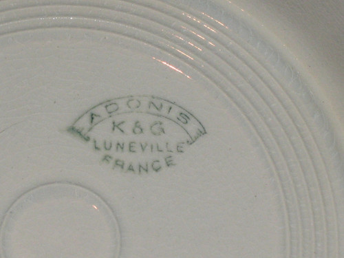 Part of Lunéville earthenware table service, Art Deco period