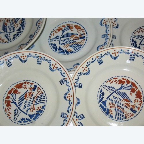 Part of Lunéville earthenware table service, Art Deco period