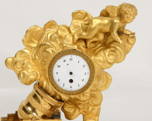 Gilt Bronze Clock Gare à La Bombe Charles Le Roy Directoire XVIIIth