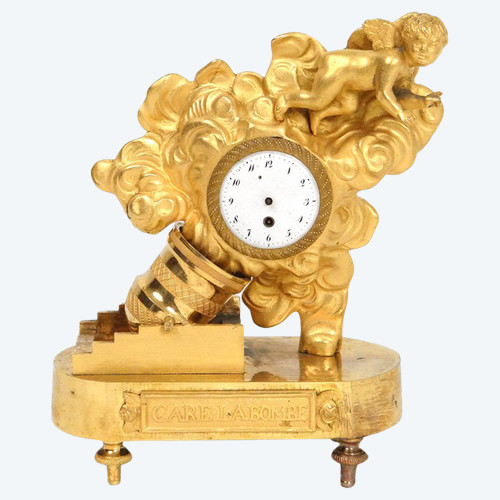 Gilt Bronze Clock Gare à La Bombe Charles Le Roy Directoire XVIIIth