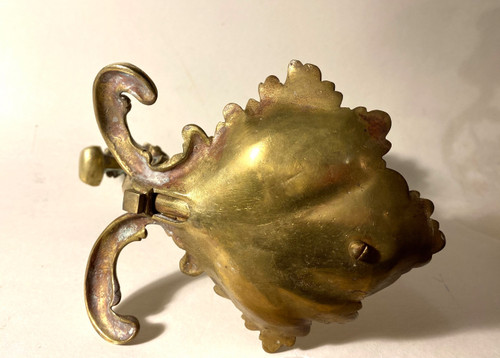 Pair of 19th century bronze candlesticks. Sea unicorns.