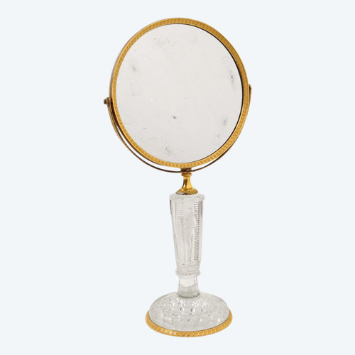 Miroir Table Glace Psyché Bronze Doré Cristallo-cérame Frileuse Empire XIXè