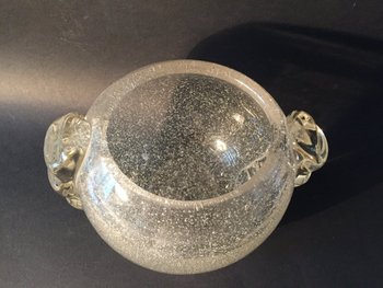 Bubble Glass Ball Vase. Art Deco.
