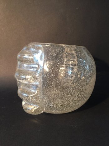Bubble Glass Ball Vase. Art Deco.