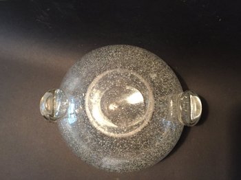 Bubble Glass Ball Vase. Art Deco.