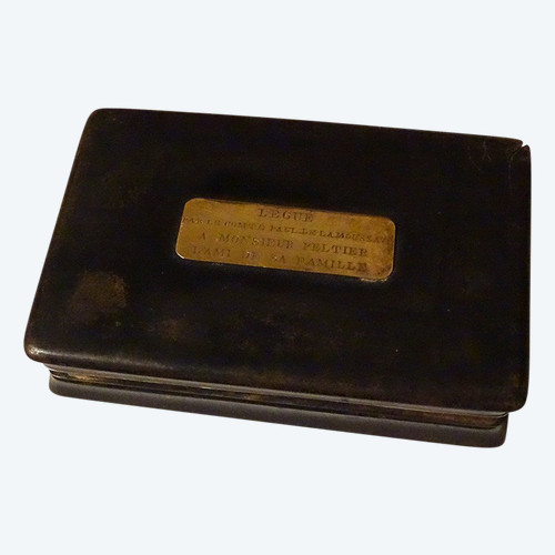 Boîte Corne Doublée Feuille Or Comte Paul De La Moussaye Bretagne XIXème