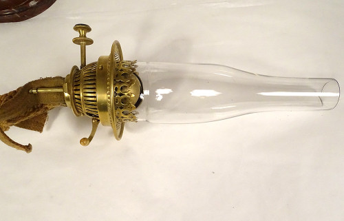 Lampe à Pétrole Sculpture G. Bareau Gloria Femme Ailée Cristal Marbre XIXè