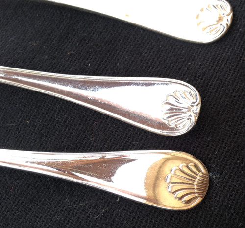 Box of 12 mocha/espresso spoons in silver metal goldsmith Bel (Toulouse)