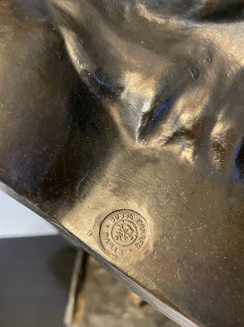 Constant Roux. Buste de Gladiateur (Achille) Sculpture en bronze cire perdue, Art Déco.