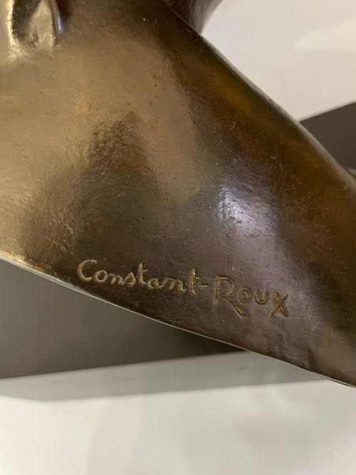 Constant Roux. Buste de Gladiateur (Achille) Sculpture en bronze cire perdue, Art Déco.