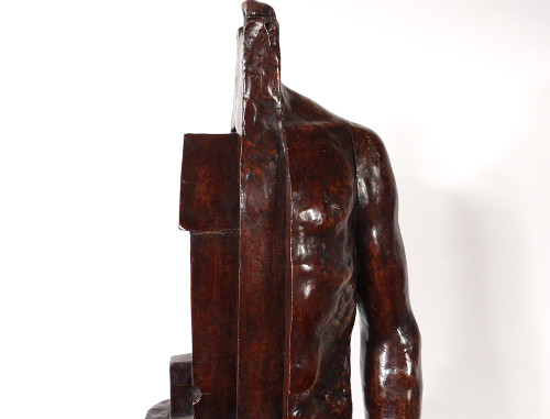 Large Mauro Corda Bronze Sculpture Skinned Nude Man Foundry Delval 1/8