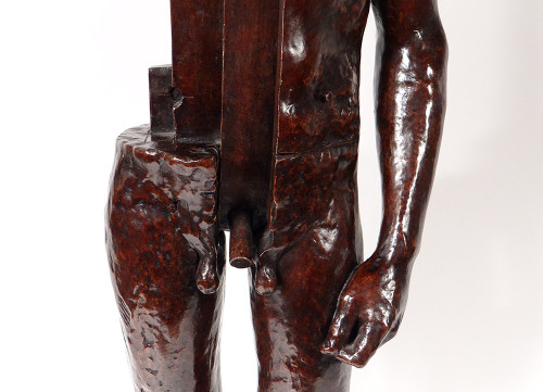 Large Mauro Corda Bronze Sculpture Skinned Nude Man Foundry Delval 1/8