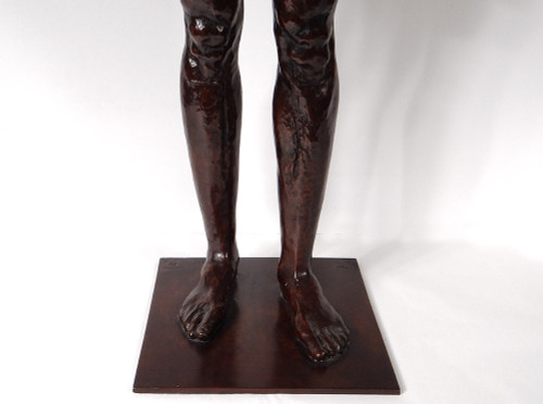 Large Mauro Corda Bronze Sculpture Skinned Nude Man Foundry Delval 1/8