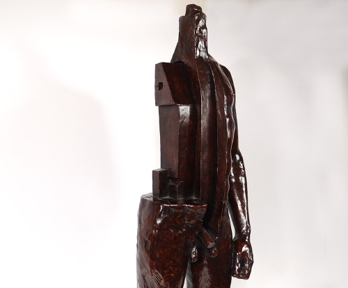Large Mauro Corda Bronze Sculpture Skinned Nude Man Foundry Delval 1/8