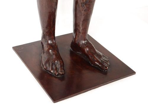 Large Mauro Corda Bronze Sculpture Skinned Nude Man Foundry Delval 1/8
