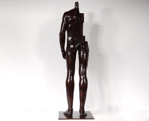 Large Mauro Corda Bronze Sculpture Skinned Nude Man Foundry Delval 1/8
